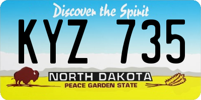 ND license plate KYZ735