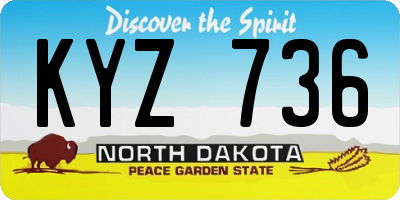 ND license plate KYZ736