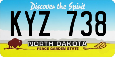 ND license plate KYZ738