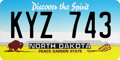 ND license plate KYZ743