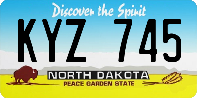 ND license plate KYZ745