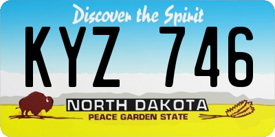 ND license plate KYZ746