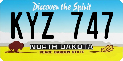 ND license plate KYZ747