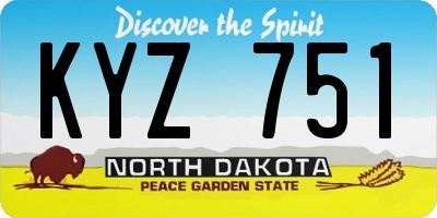 ND license plate KYZ751
