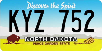 ND license plate KYZ752