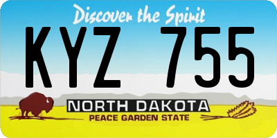 ND license plate KYZ755