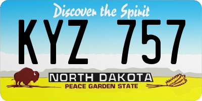ND license plate KYZ757