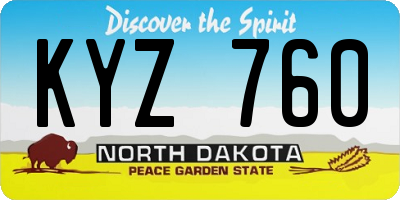 ND license plate KYZ760