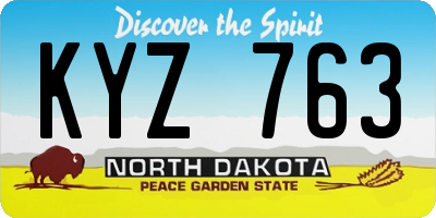 ND license plate KYZ763