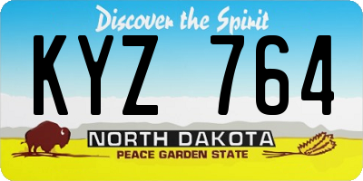 ND license plate KYZ764