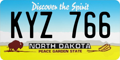 ND license plate KYZ766