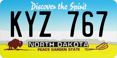 ND license plate KYZ767