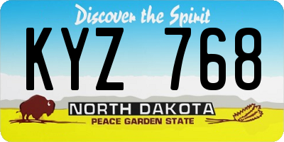 ND license plate KYZ768