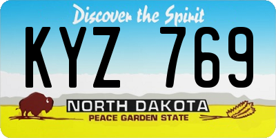 ND license plate KYZ769