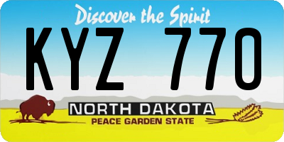 ND license plate KYZ770