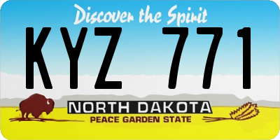 ND license plate KYZ771