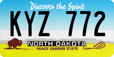 ND license plate KYZ772