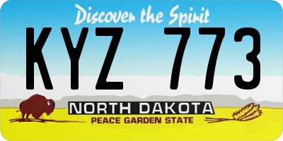 ND license plate KYZ773