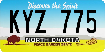 ND license plate KYZ775