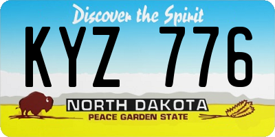 ND license plate KYZ776