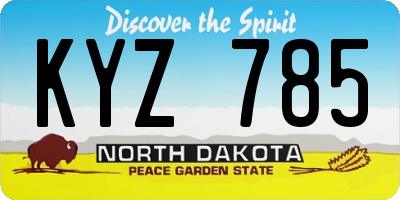 ND license plate KYZ785