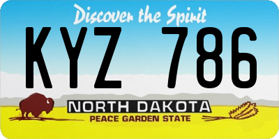 ND license plate KYZ786