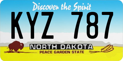 ND license plate KYZ787