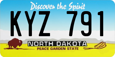 ND license plate KYZ791