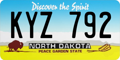 ND license plate KYZ792