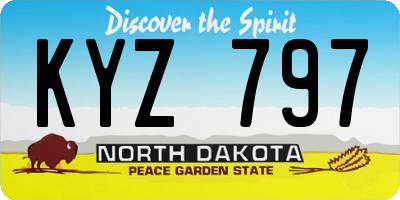 ND license plate KYZ797