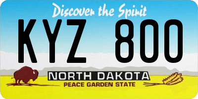 ND license plate KYZ800