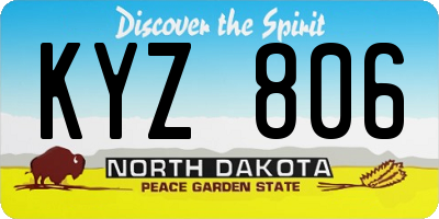 ND license plate KYZ806