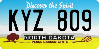 ND license plate KYZ809