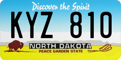 ND license plate KYZ810