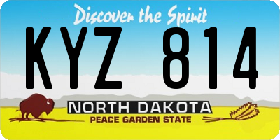 ND license plate KYZ814