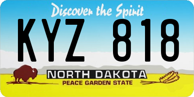 ND license plate KYZ818