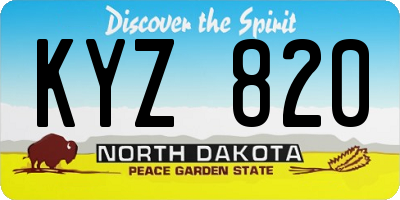 ND license plate KYZ820