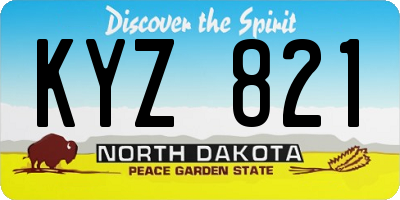 ND license plate KYZ821