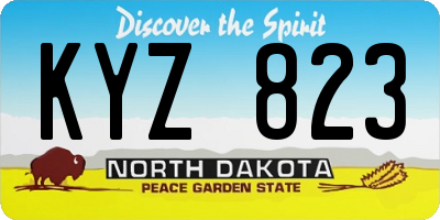 ND license plate KYZ823