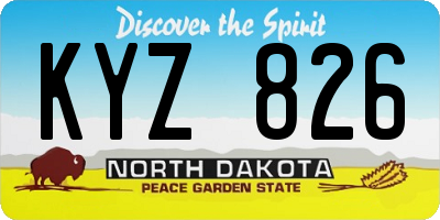 ND license plate KYZ826