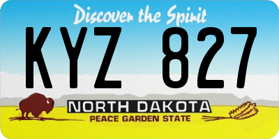 ND license plate KYZ827