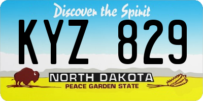 ND license plate KYZ829