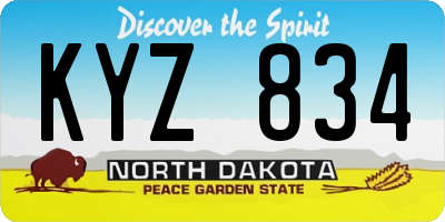 ND license plate KYZ834