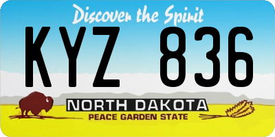 ND license plate KYZ836