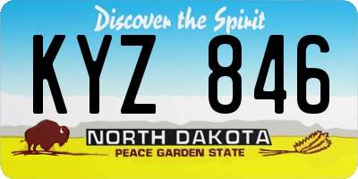 ND license plate KYZ846