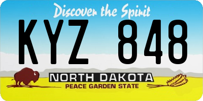 ND license plate KYZ848