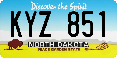 ND license plate KYZ851