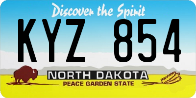 ND license plate KYZ854