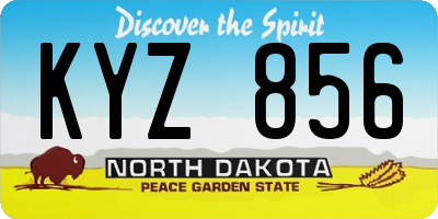 ND license plate KYZ856
