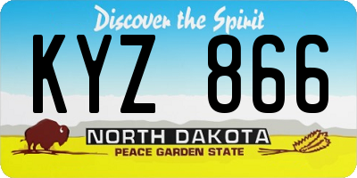 ND license plate KYZ866
